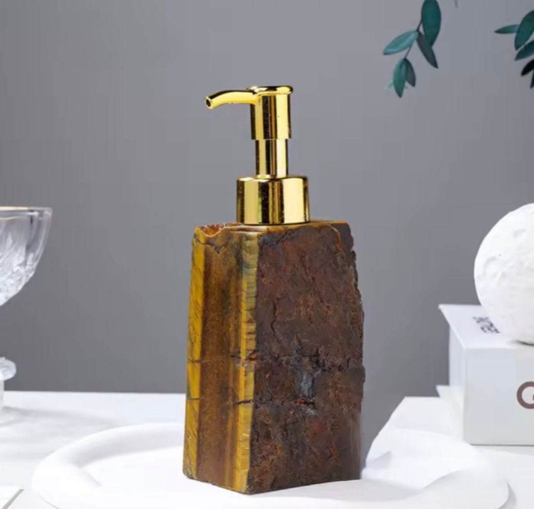 Natural Crystal Raw Stone Soap Dispenser