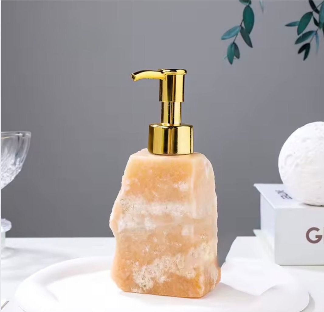 Natural Crystal Raw Stone Soap Dispenser