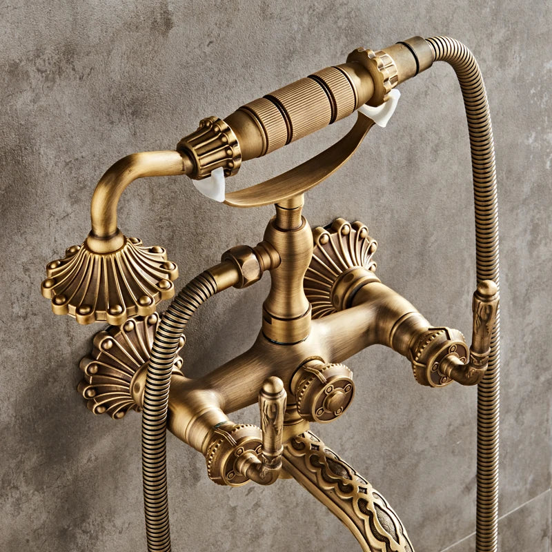 Antique Brass Shower Faucet
