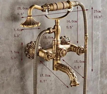 Antique Brass Shower Faucet