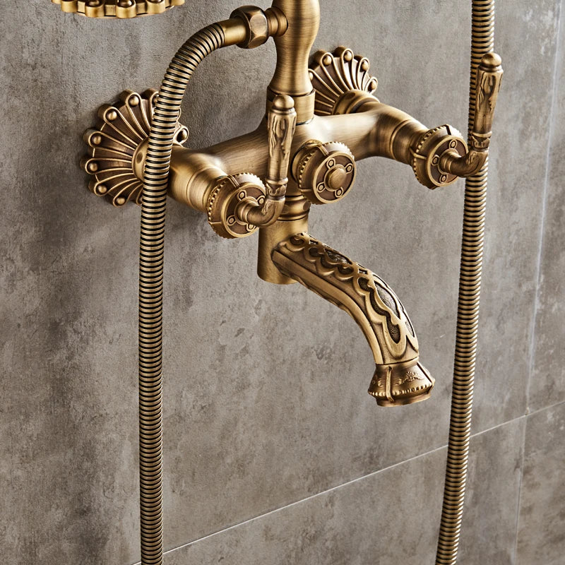 Antique Brass Shower Faucet