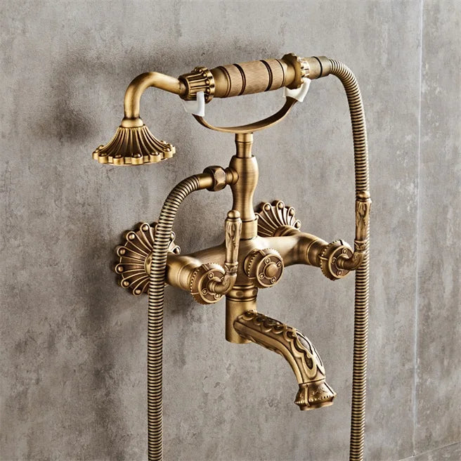 Antique Brass Shower Faucet