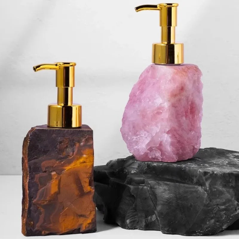 Natural Crystal Raw Stone Soap Dispenser
