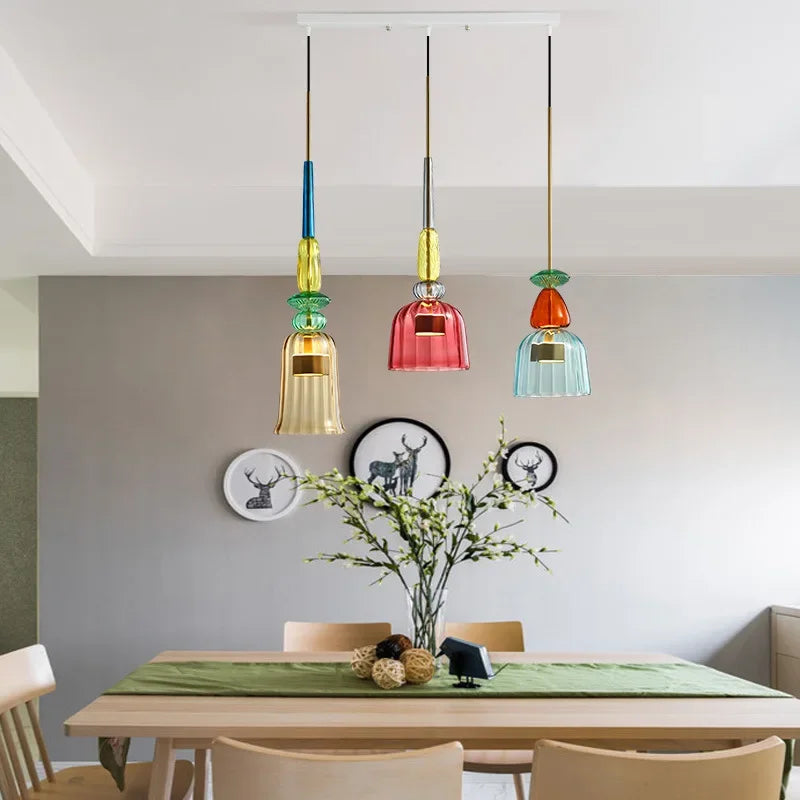 Colorful LED Glass Pendant Lights