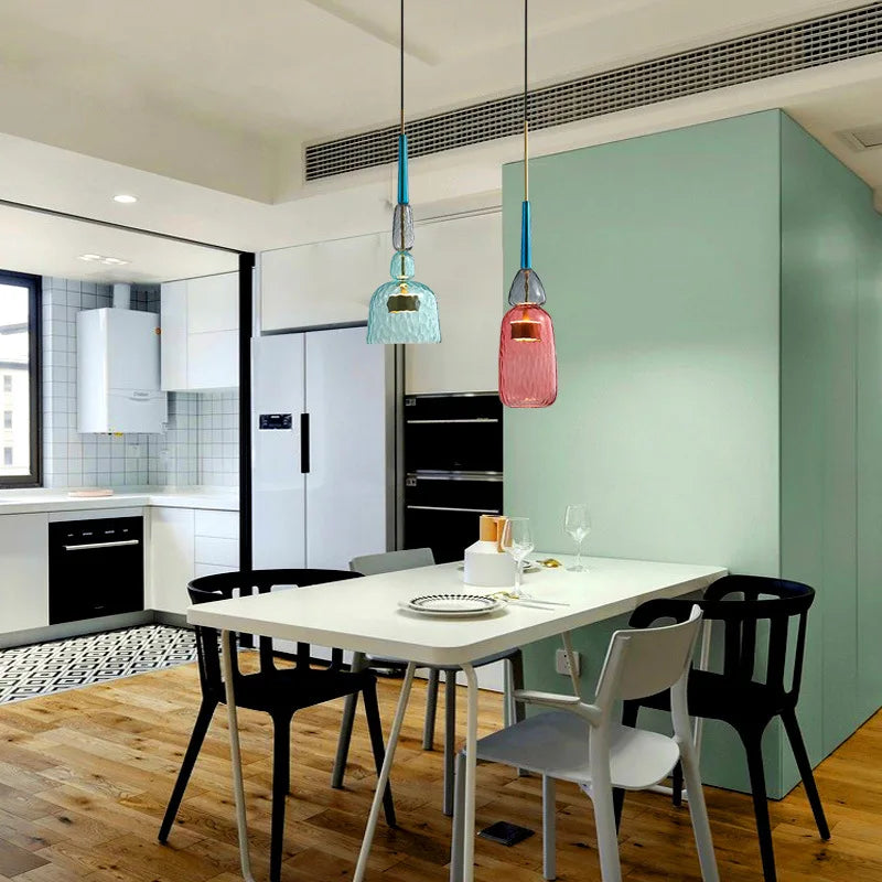 Colorful LED Glass Pendant Lights