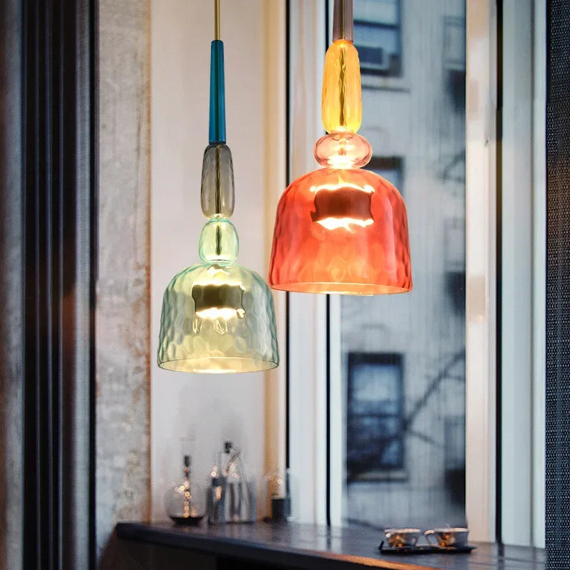 Colorful LED Glass Pendant Lights