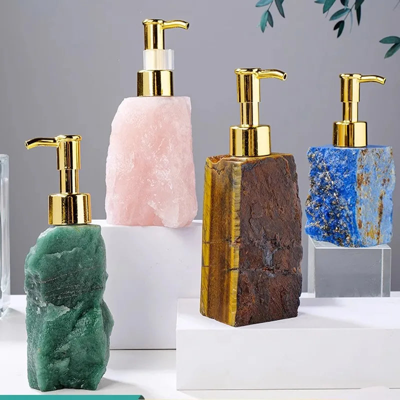 Natural Crystal Raw Stone Soap Dispenser