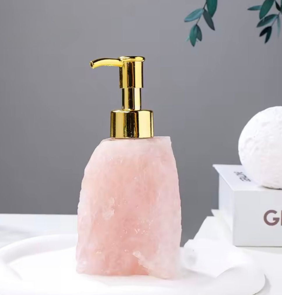 Natural Crystal Raw Stone Soap Dispenser