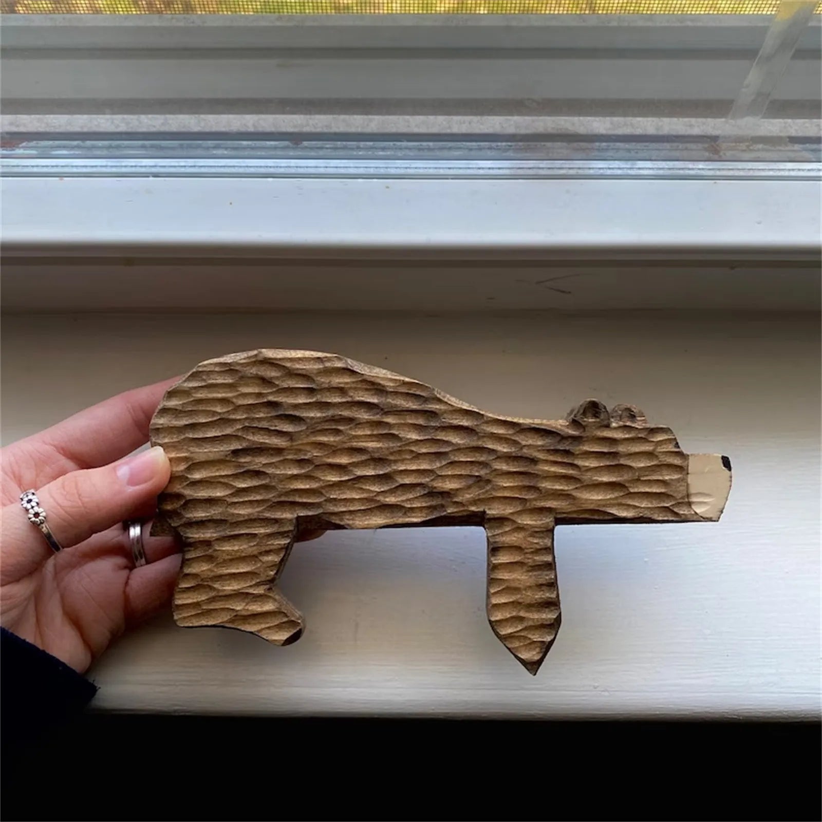 Wooden Brown Bear Door Topper