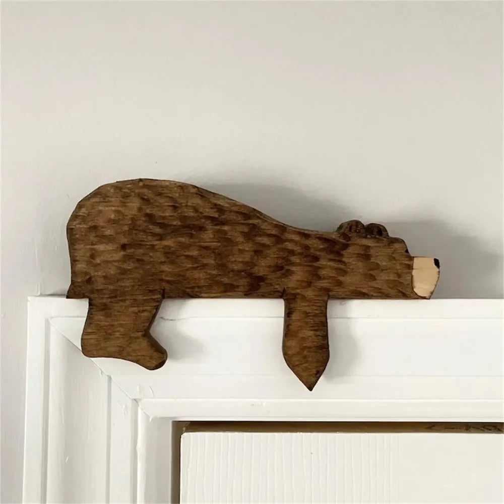 Wooden Brown Bear Door Topper