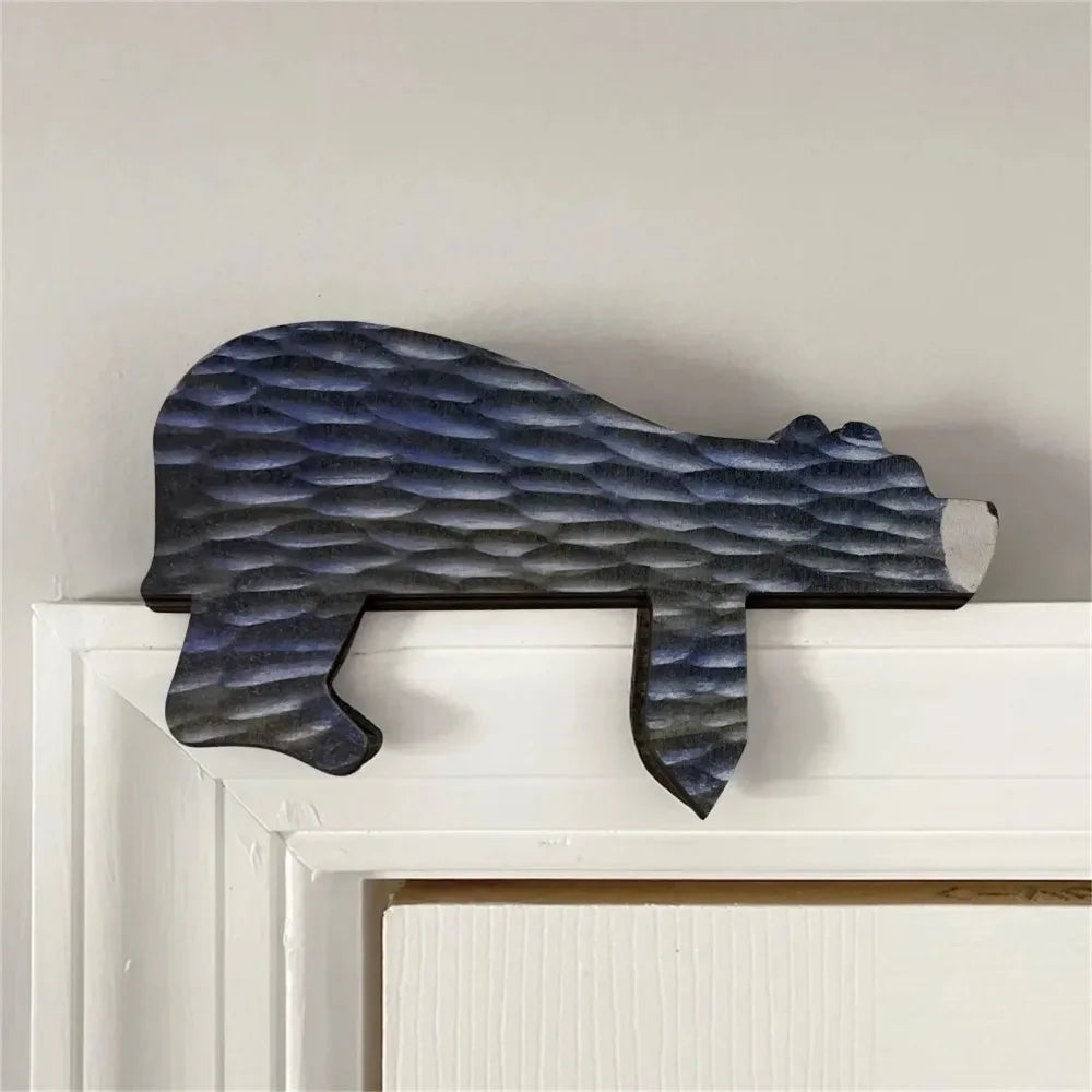 Wooden Brown Bear Door Topper