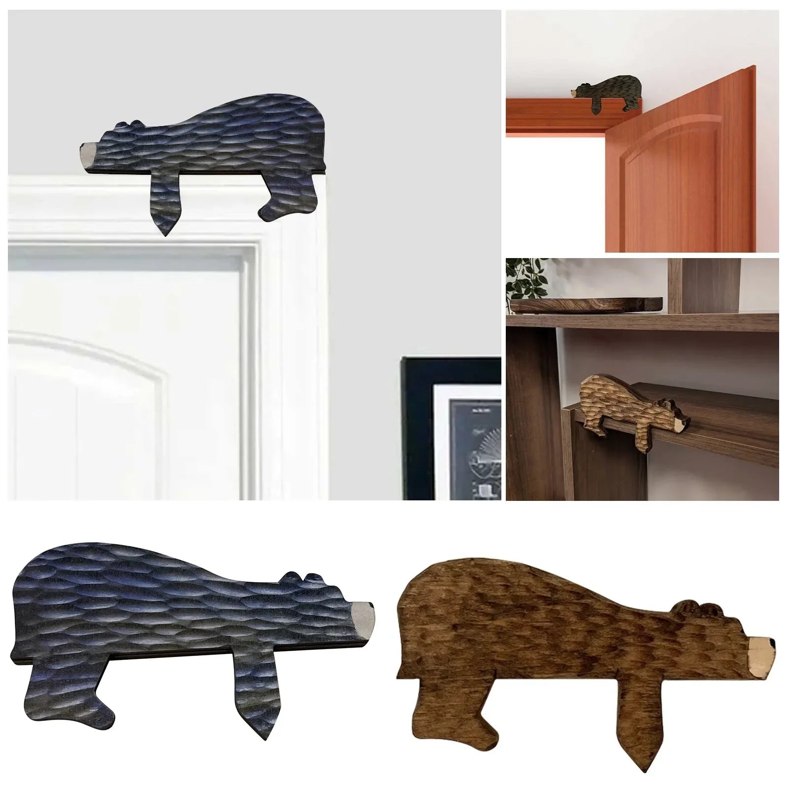 Wooden Brown Bear Door Topper